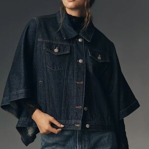NWT Anthropologie Weston Denim Boyfriend Cape